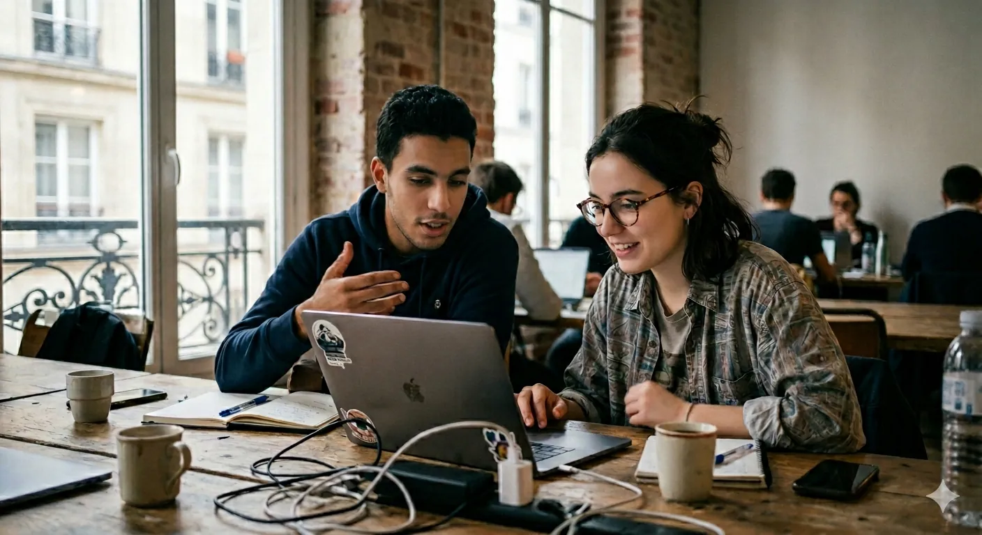 Fondateurs collaborant sur leur startup