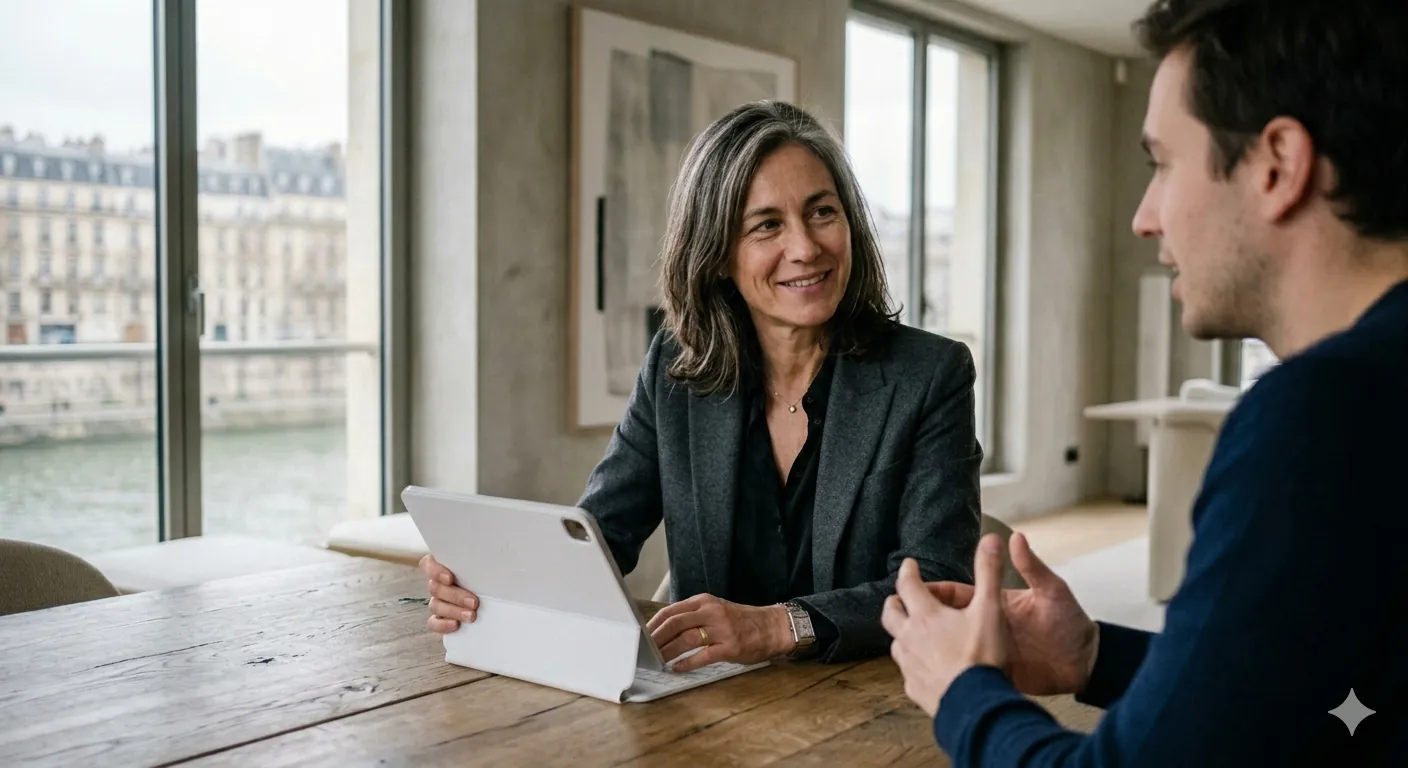 Investisseuse analysant un dossier