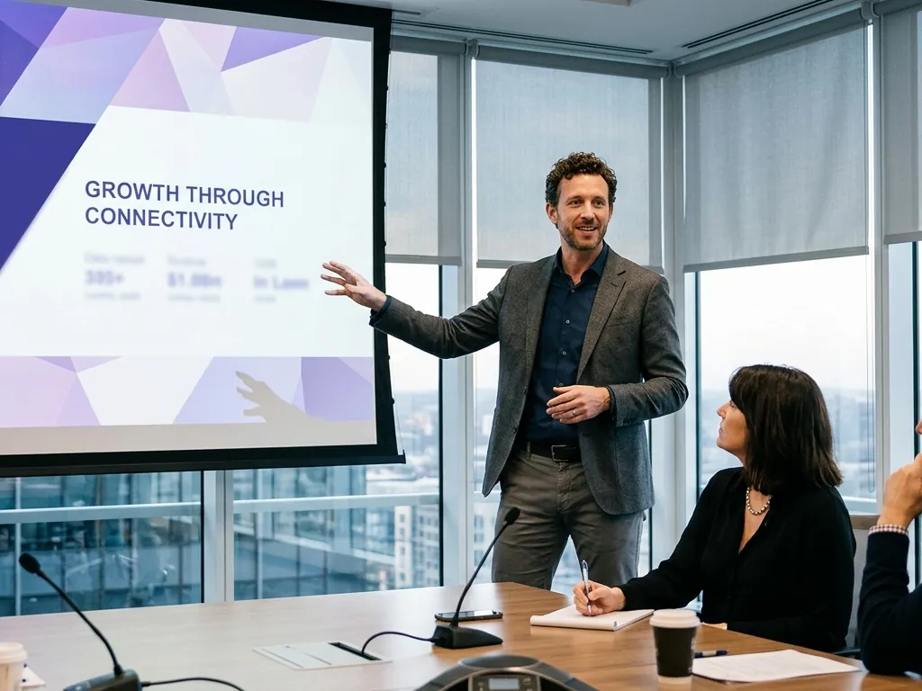 Fondateur présentant son pitch deck à des investisseurs